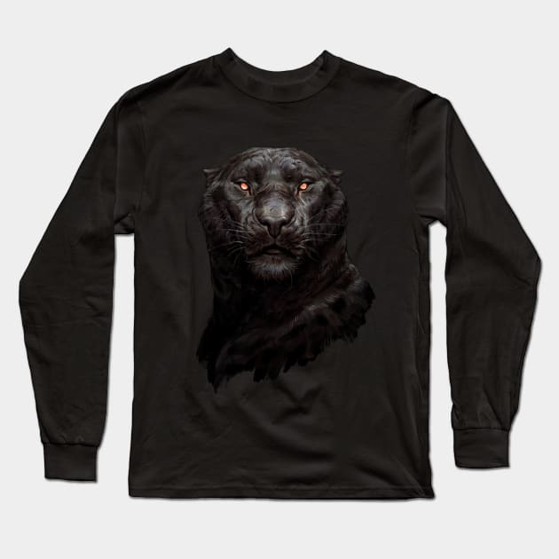 Panther Long Sleeve T-Shirt by Atenebris